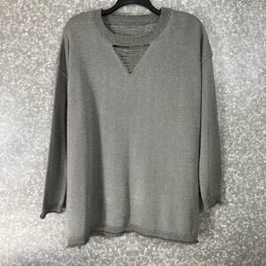 Lane Bryant Women's Plus Size Metallic Silver Ladder Front Sweater - Size 22/24